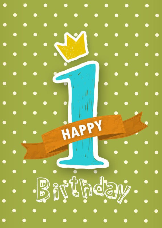 1st birthday to a prince - happy birthday card