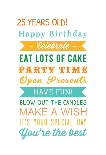 25th Birthday Cards (Free) | Greetings Island 25th Birthday Cards (Free) | Greetings Island