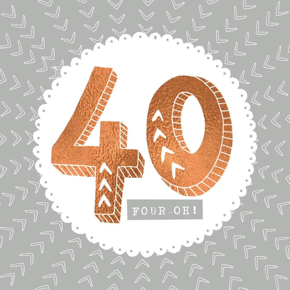 40 and fine - happy birthday card