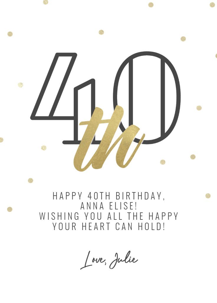 Age outline - birthday card