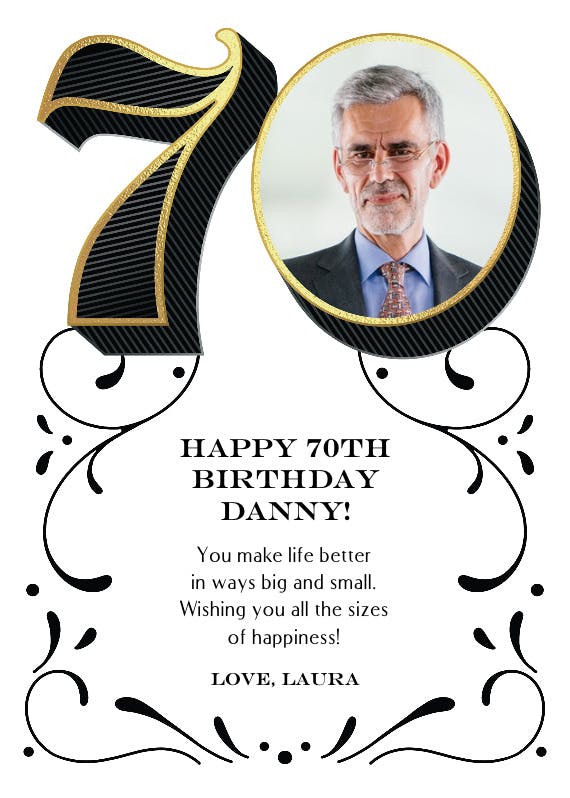 Celebrate 70 -  free birthday card