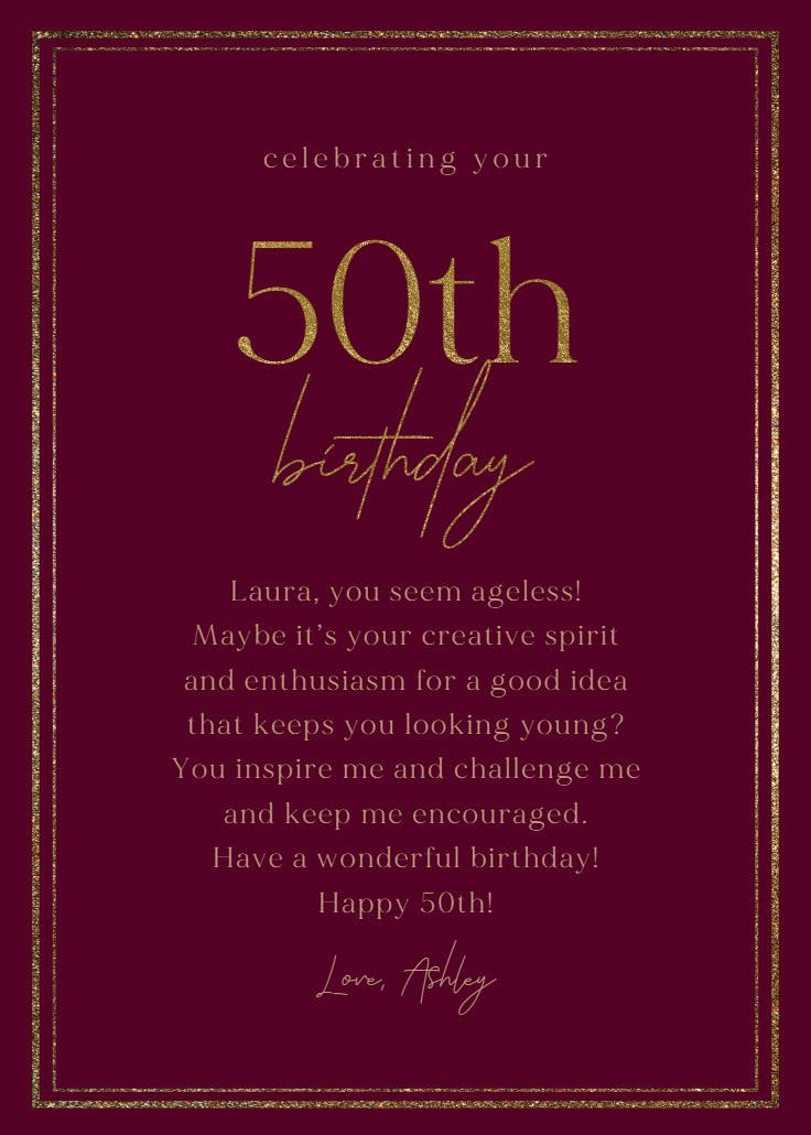 Classic simplicity - tarjeta de cumpleaños