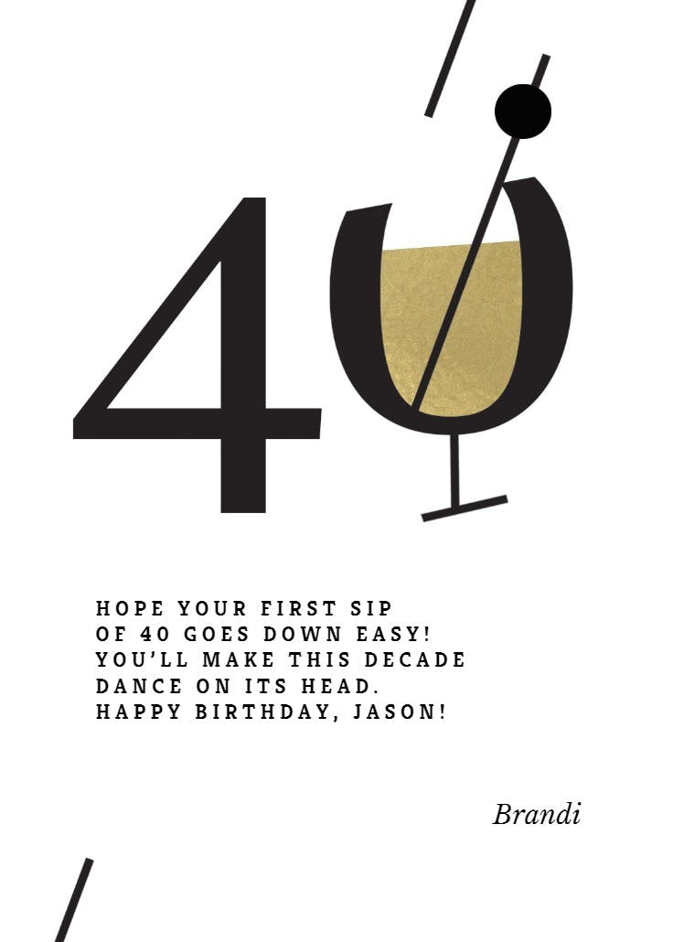 Cocktail bd - birthday card