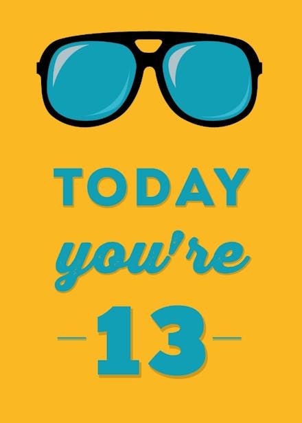 Cool 13 - birthday card