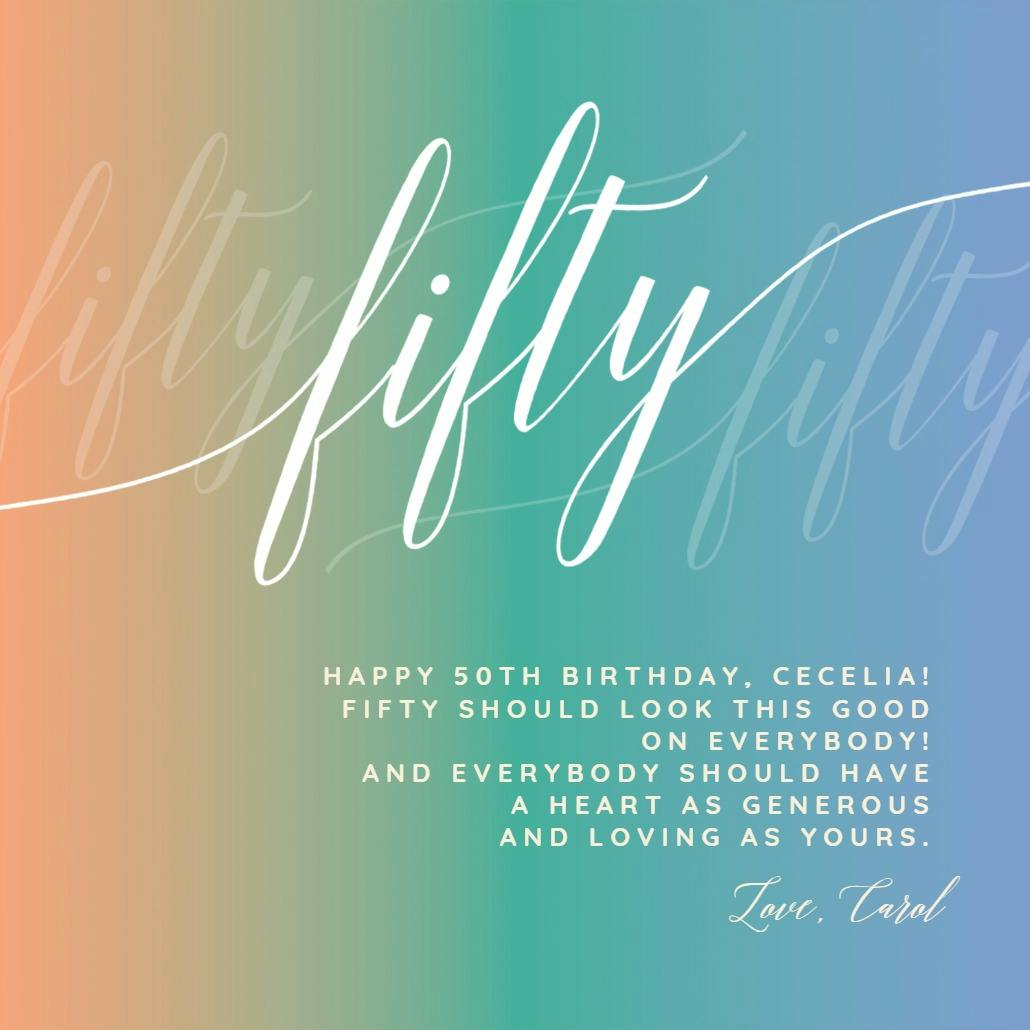 Cursive on gradient - birthday card