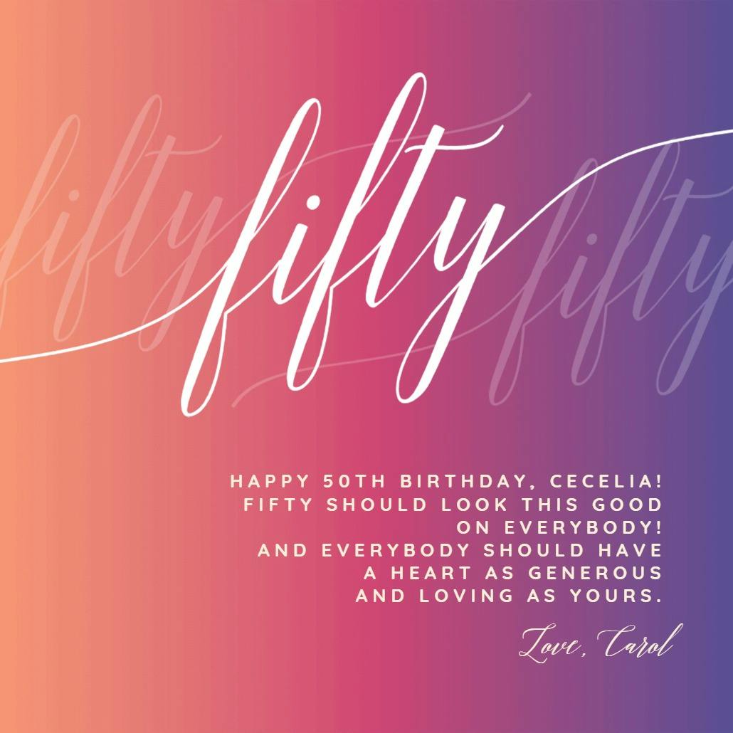 Cursive on gradient - birthday card