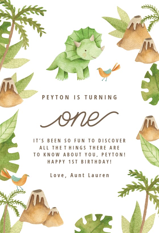 Dino discovery - happy birthday card