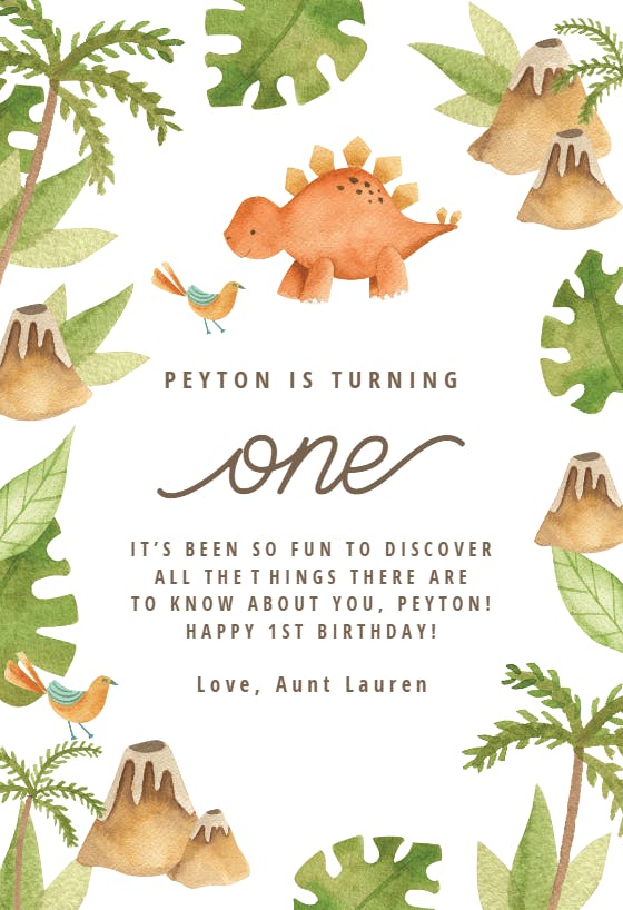 Dino discovery - birthday card