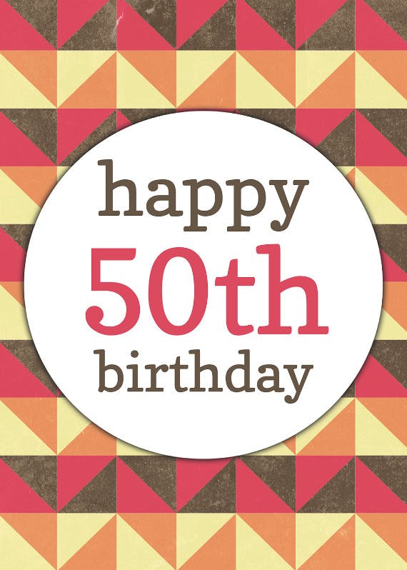 Fabulous 50th -  free birthday card