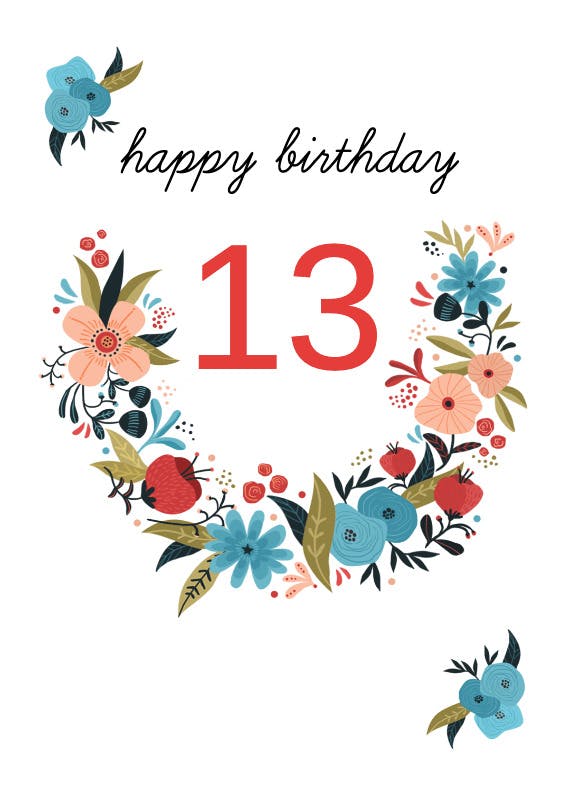 Floral 13 - tarjeta de cumpleaños