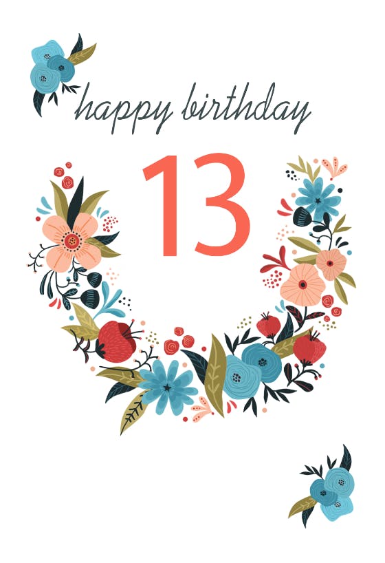 Floral 13 -  tarjeta de cumpleaños gratis