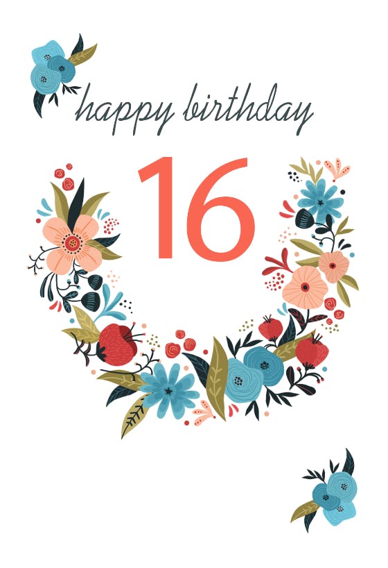 Floral 16 -  free birthday card