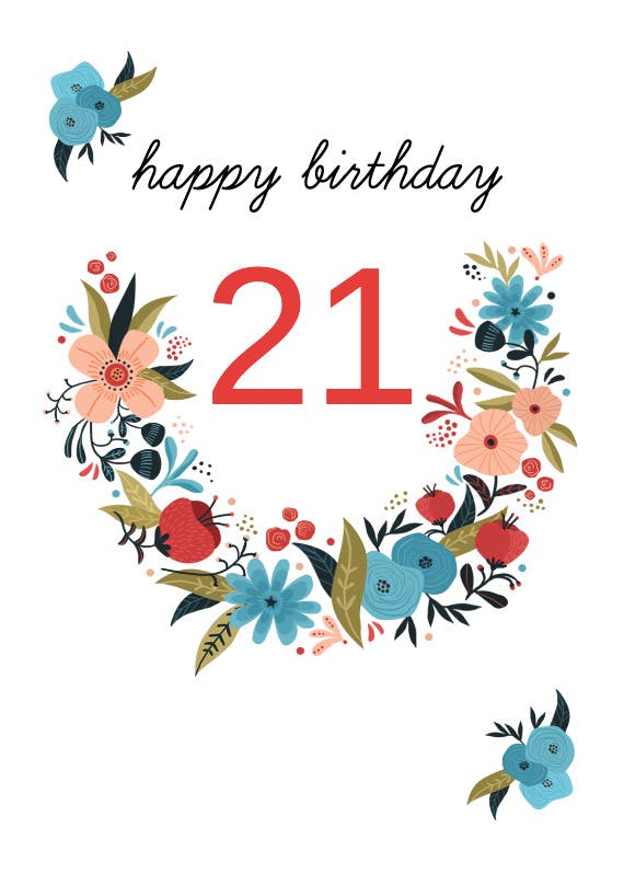 Floral 21 - birthday card