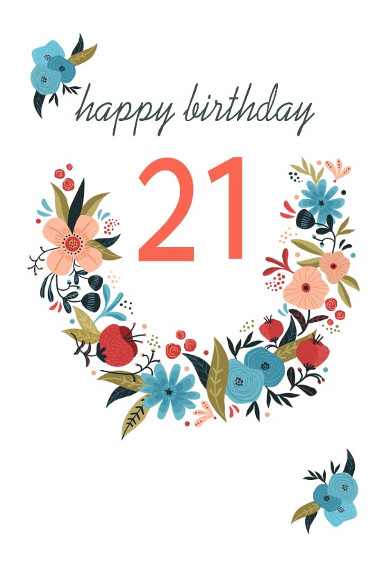 Floral 21 -  tarjeta de cumpleaños gratis