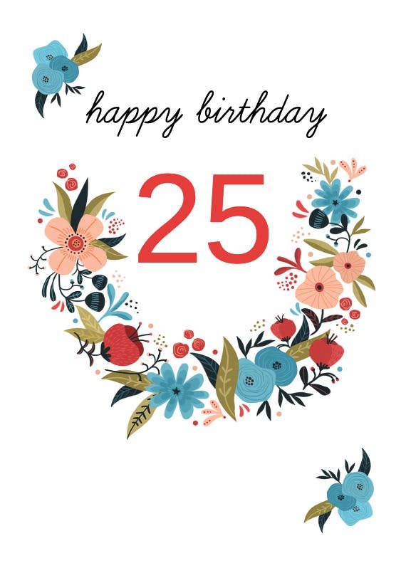 Floral 25 - birthday card