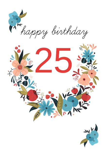 25th Birthday Cards (Free) | Greetings Island