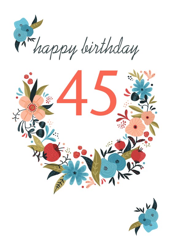 Floral 45 -  tarjeta de cumpleaños gratis