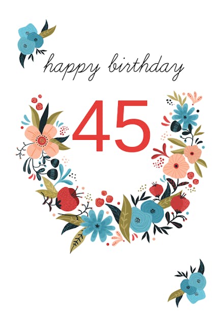 Floral 45 - Birthday Card