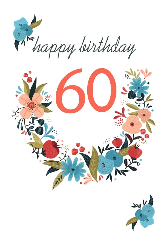 Floral 60 -  tarjeta de cumpleaños gratis