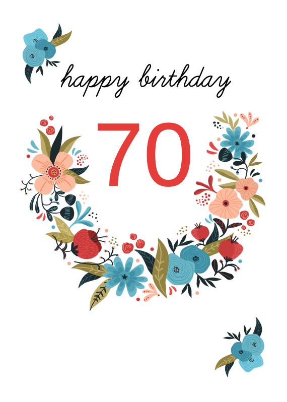 Floral 70 - Birthday Card (Free) | Greetings Island