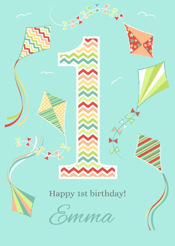 Fun 1st birthday -  free birthday card
