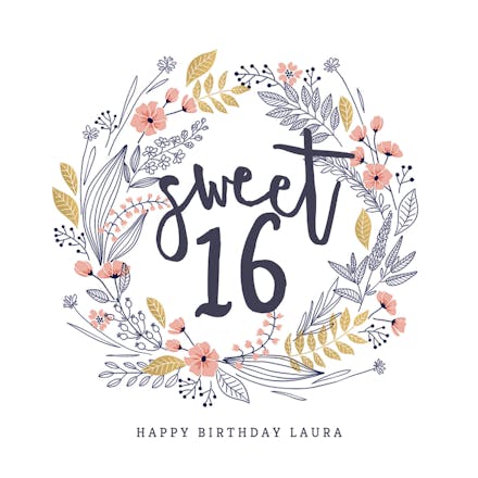 Sweet 16 Birthday Cards Free Greetings Island