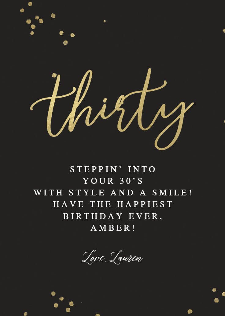 Glimmers of gilded - birthday card