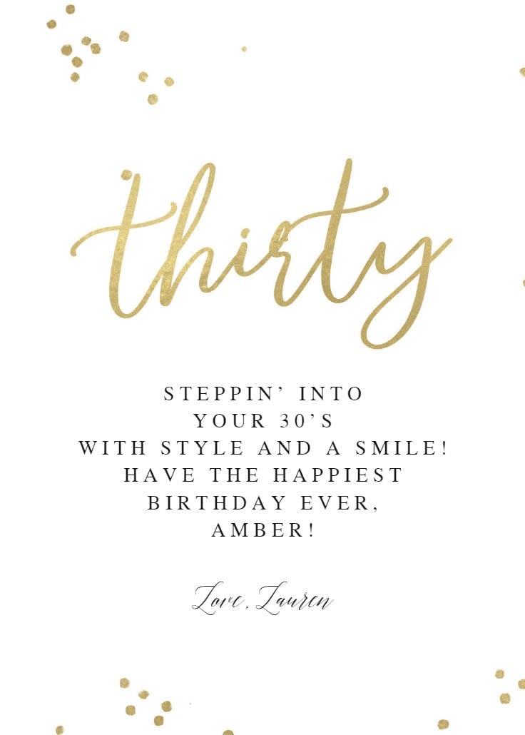 Glimmers of gilded - birthday card