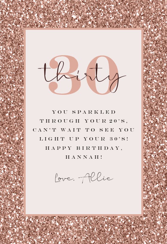 Glitter surround -  free birthday card