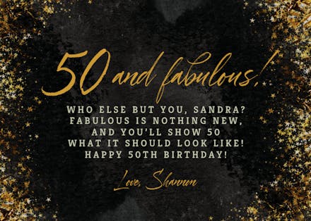 Gold on Black - Birthday Card