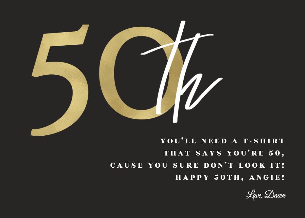 Golden - birthday card