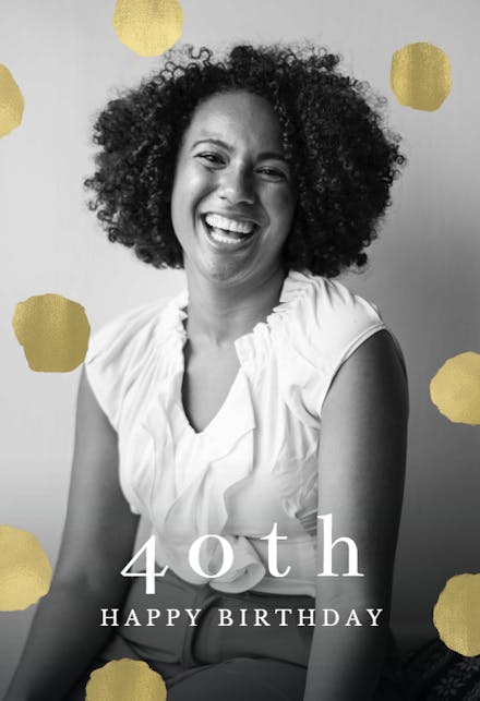 Golden Polka Dots - Birthday Card