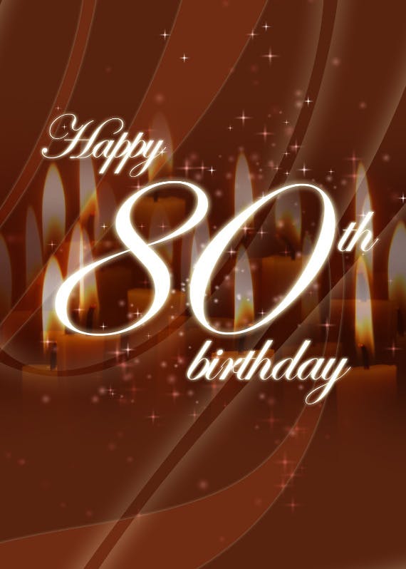 Happy 80th birthday -  tarjeta de cumpleaños