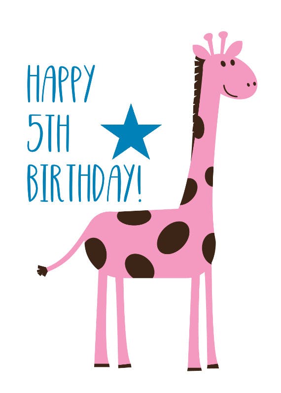 Happy giraffe - happy birthday card