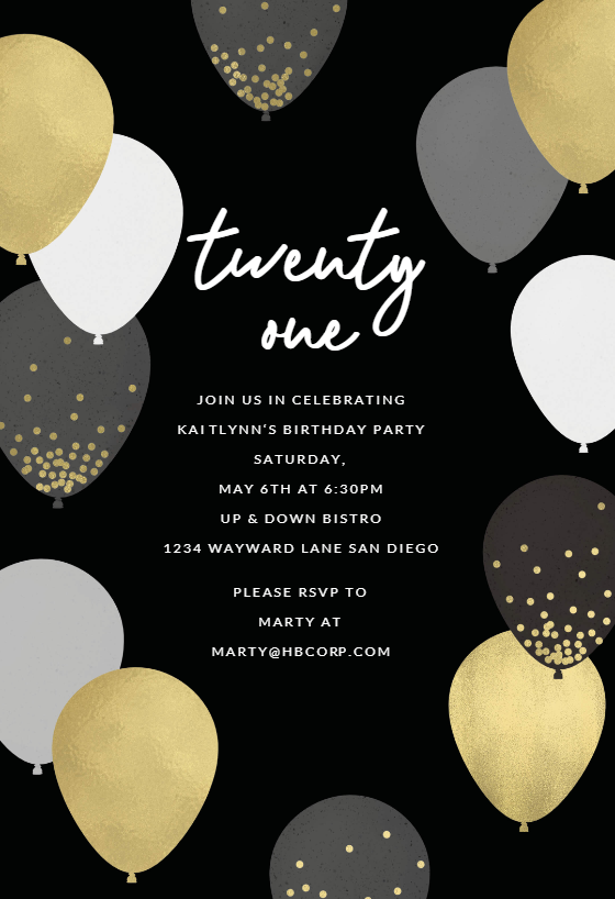 21st Birthday Invitation Templates Free Greetings Island