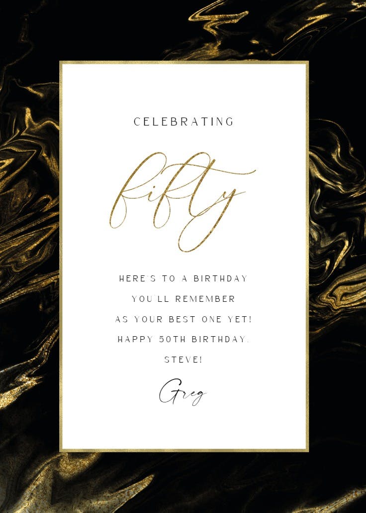 Marbled - birthday card