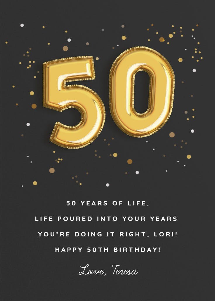 Metallic milestone - tarjeta de cumpleaños