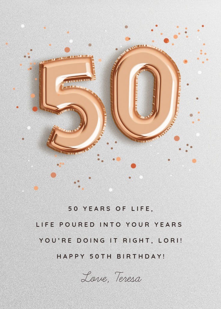 Metallic milestone - tarjeta de cumpleaños