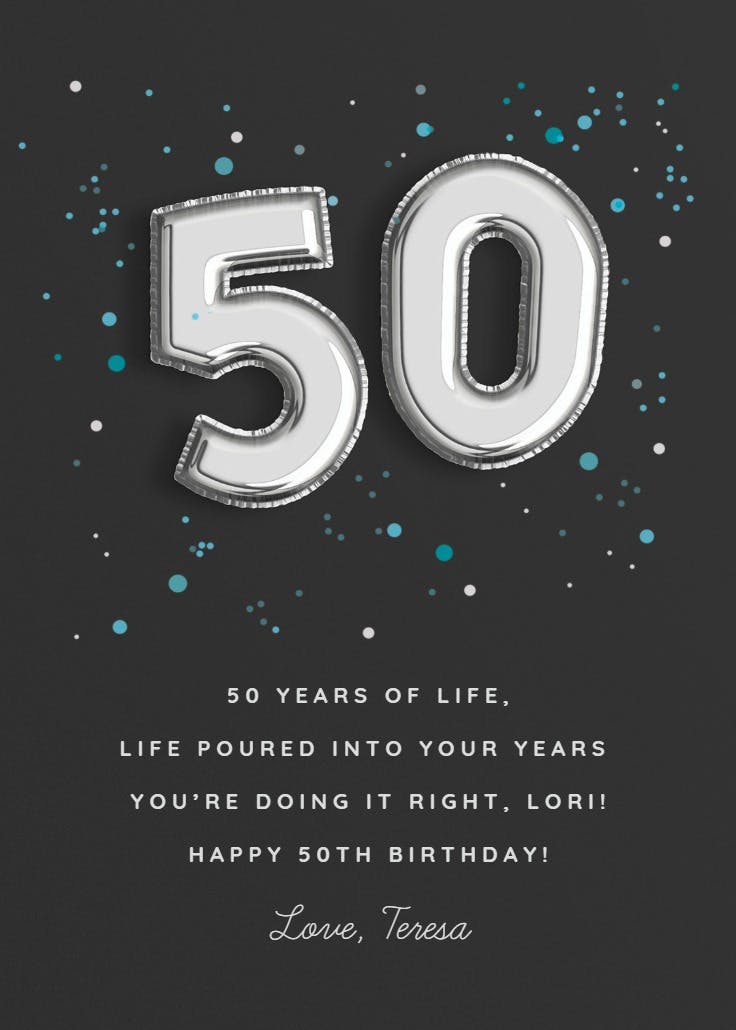 Metallic milestone - tarjeta de cumpleaños