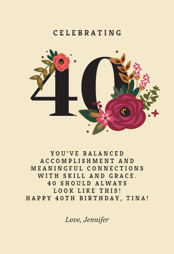 Number flourish - birthday card