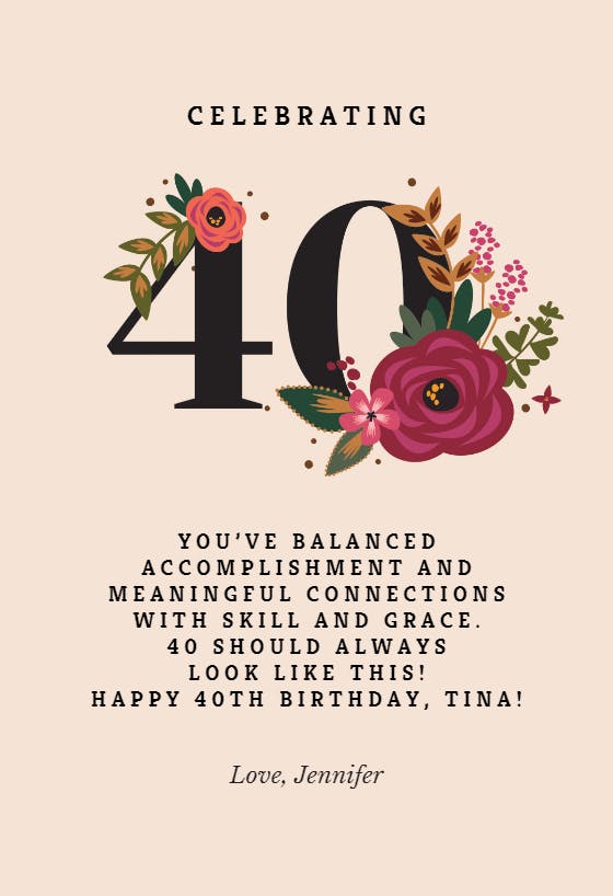 Number flourish -  free birthday card