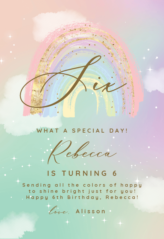 Rainbow Sky - Birthday Card | Greetings Island