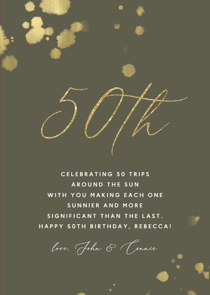 Rose gold on gray - tarjeta de cumpleaños