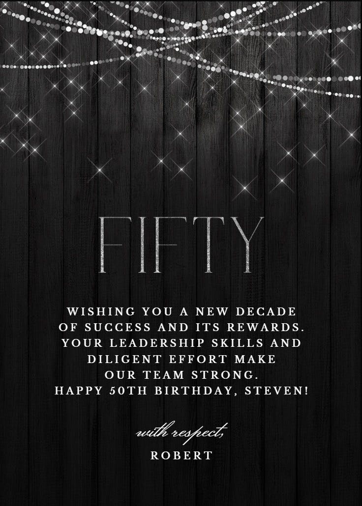 Shimmer ceiling - birthday card