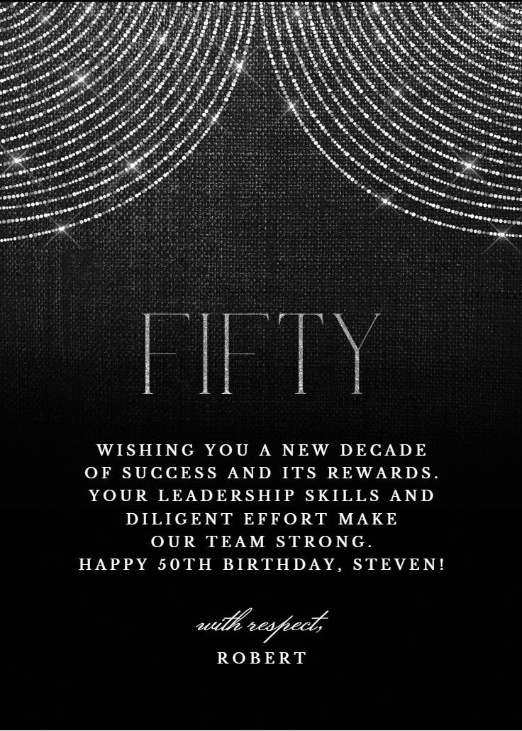 Shimmer ceiling - birthday card