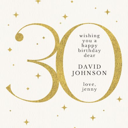 Sparkling 30 - birthday card