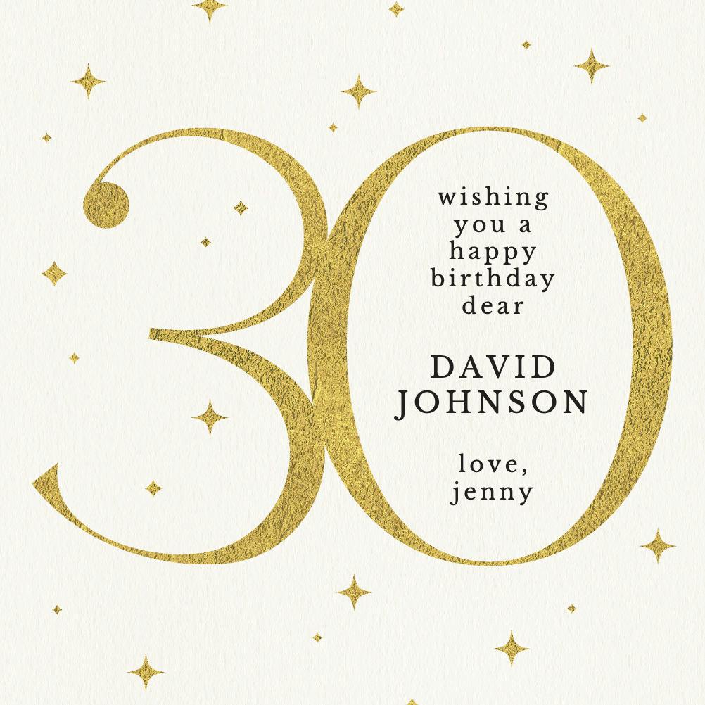 Sparkling 30 -  free birthday card