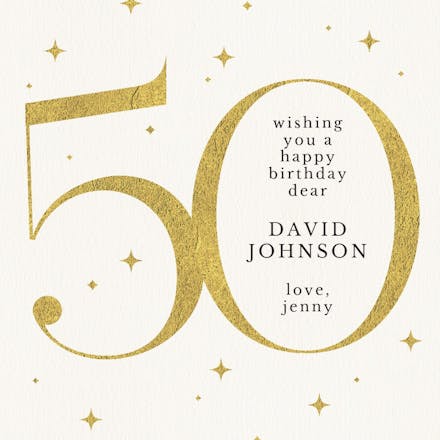 Sparkling 50 - birthday card