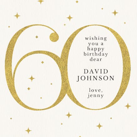 Sparkling 60 - birthday card