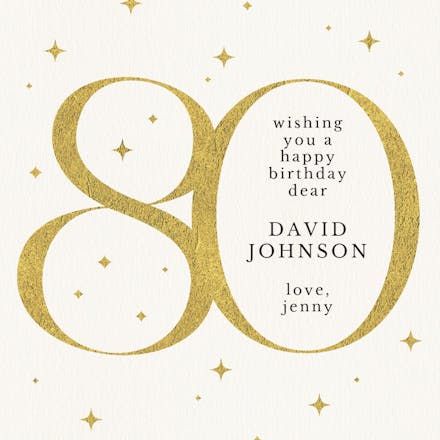 Sparkling 80 - birthday card